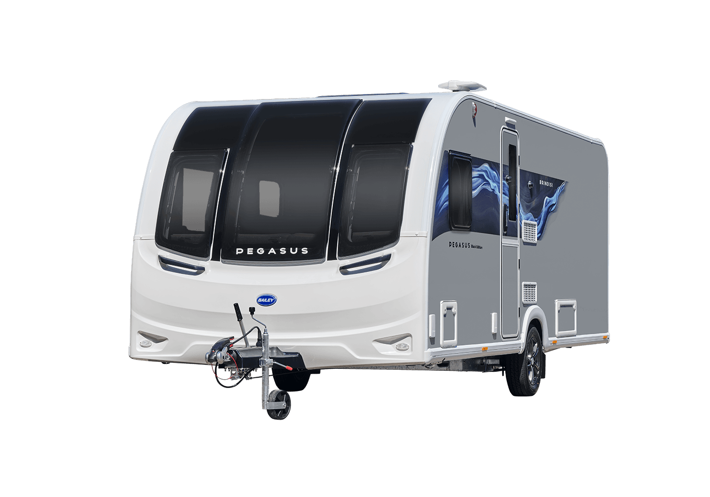 Bailey Pegasus Black Edition Brindisi exterior three-quarter view