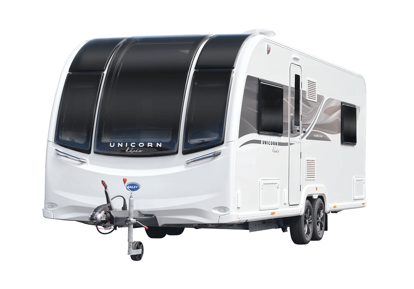Bailey Unicorn Deluxe Pamplona exterior three-quarter view