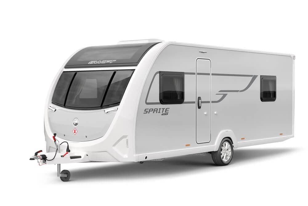 Swift Sprite caravan exterior three-quarter view