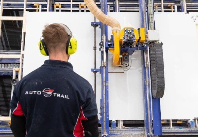 Auto-Trail Cube Construction detail — bonded body panels for structural integrity